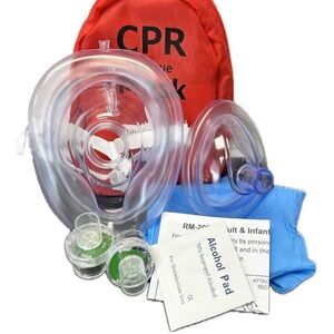 MCR Medical Pack of 10 CPR Rescue Mask Kits for Adults and Children